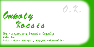 ompoly kocsis business card